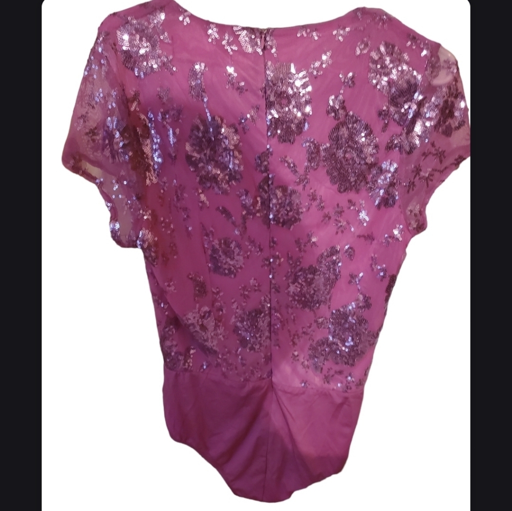 NWT Lilac Sequin Bodysuit in S - Picture 2 of 3